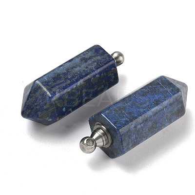 Natural Lapis Lazuli Perfume Bottle Pendants G-H332-09P-04-1