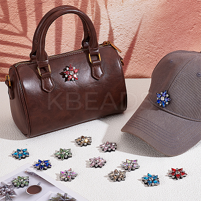 14Pcs 7 Colors Rhinestone Thread Iron on/Sew On Patches PATC-NB0001-50-1