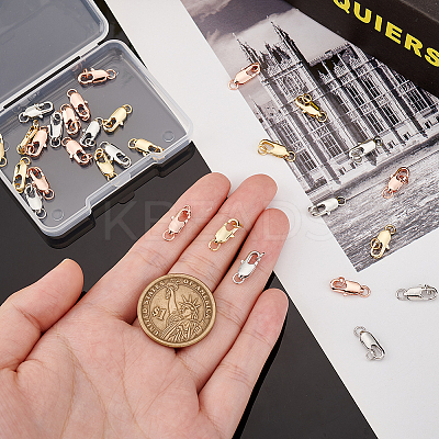 30Pcs 3 Colors Brass Lobster Claw Clasps FIND-PH0010-88-1