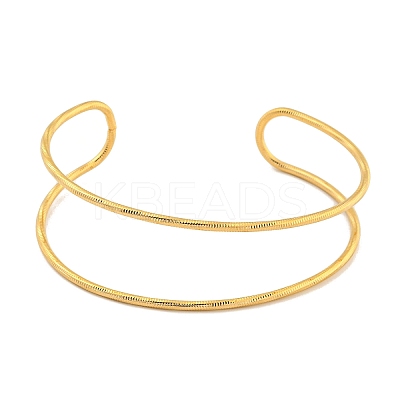 Ion Plating(IP) Hollowed 304 Stainless Steel Cuff Bangles BJEW-P331-07G-1