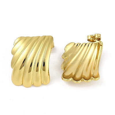 PVD Vacuum Plating 201 Stainless Steel Stud Earrings for Women EJEW-F345-03G-1