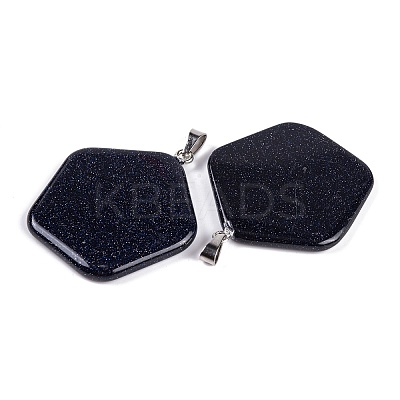 Synthetic Blue Goldstone Pendants G-Q172-02P-1