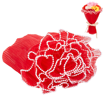 4M Polyester Pleated Lace Trim OCOR-WH0088-24D-1