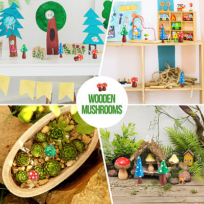 16Pcs 16 Styles Unfinished Wood Ornaments WOOD-TA0002-77-1