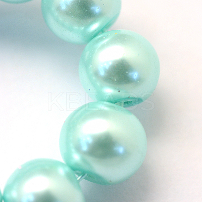 Baking Paint Pearlized Glass Pearl Round Bead Strands LS-HY-Q003-4mm-45-1