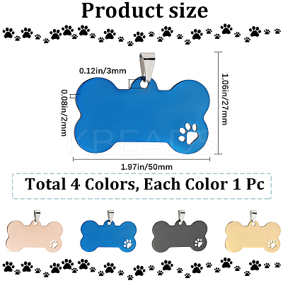 4Pcs 4 Colors 201 Stainless Steel Big Pendants FIND-GF0007-87-1
