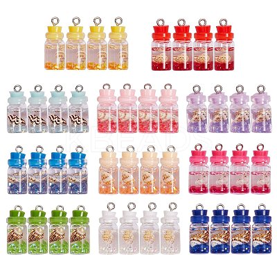 44 Pcs 11 Colors Glass Pendants GLAA-SZ0001-25-1