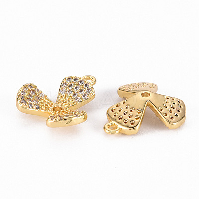 Brass Micro Pave Clear Cubic Zirconia Pendants ZIRC-S068-030-NF-1