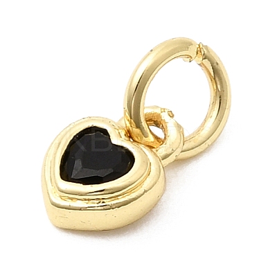 Brass Cubic Zirconia Charms KK-G554-02C-05-1