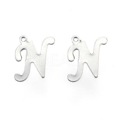 Non-Tarnish 304 Stainless Steel Letter Charms LS-X-STAS-F039-01N-P-1