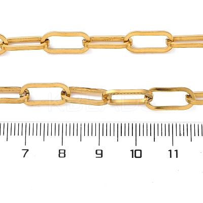 Unisex PVD Vacuum Plating 304 Stainless Steel Paperclip Chain Necklaces NJEW-H215-02G-1