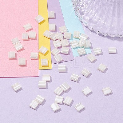 2-Hole Opaque Glass Seed Beads SEED-YW0002-38-1