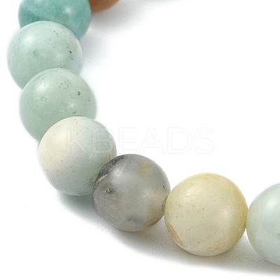 Natural Flower Amazonite & Synthetic Hematite Corss Beaded Stretch Bracelets BJEW-JB09845-02-1