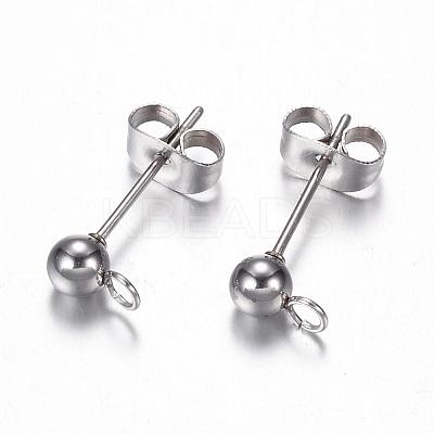Non-Tarnish 304 Stainless Steel Stud Earring Findings STAS-G059-21-1