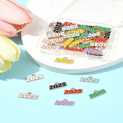 48Pcs 8 Colors Alloy Enamel Pendants ENAM-FS0002-41-1