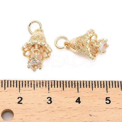 Brass Micro Pave Cubic Zirconia Pendants KK-B133-06G-01-1