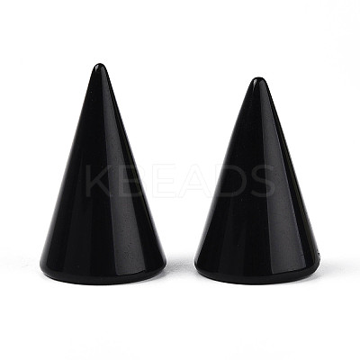 Natural Obsidian Ring Display Stands G-T144-06H-1