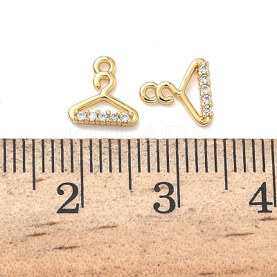 Brass Micro Pave Cubic Zirconia Hanger Charms KK-A281-16G-1