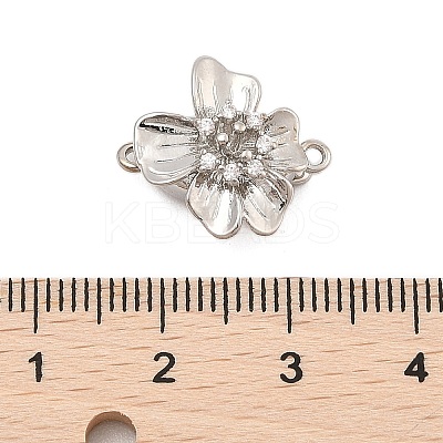 Brass Micro Pave Clear Cubic Zirconia Box Clasps KK-C075-18P-1