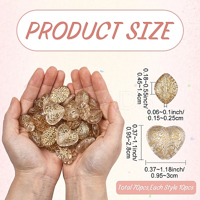 70Pcs 7 Styles Plating Acrylic Beads PACR-YW0001-60-1