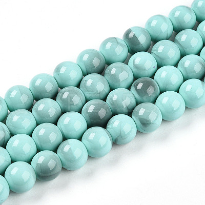 Baking Paint Glass Beads Strands DGLA-N013-10mm-04-1