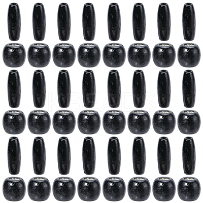 200Pcs 2 Styles Dyed Natural Wood Beads WOOD-PA0001-29A-1