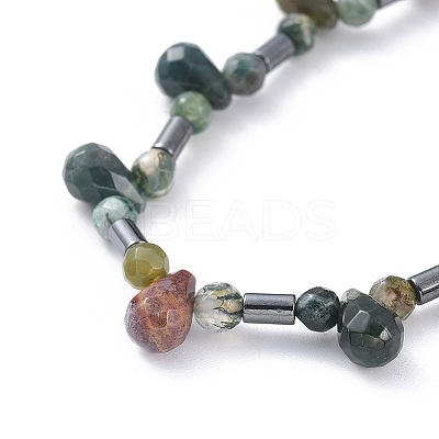 Non-magnetic Synthetic Hematite Beads Stretch Bracelets BJEW-JB04659-01-1