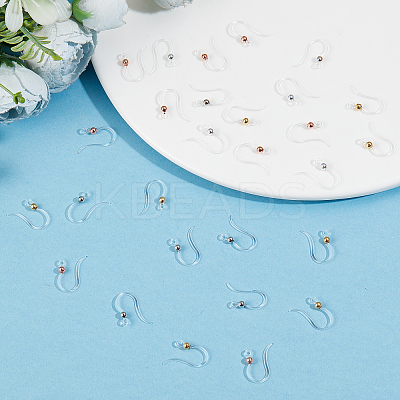 80Pcs 4 Colors Eco-Friendly Plastic Earring Hooks STAS-SC0004-44-1