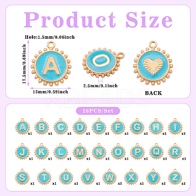 26Pcs Alloy Enamel Pendants ENAM-TA0002-86B-1