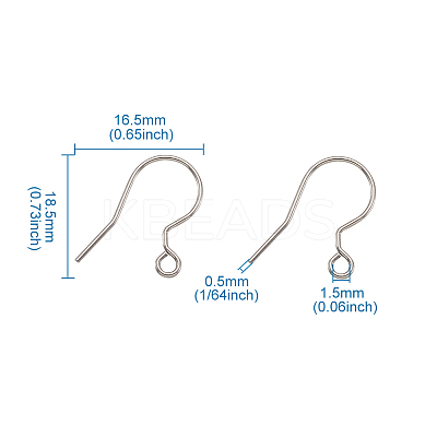 304 Stainless Steel Earring Hooks STAS-TAC0002-01P-1