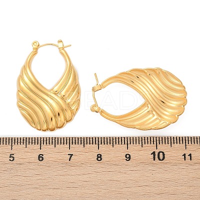 304 Stainless Steel Stripe Hoop Earrings EJEW-S265-11G-1