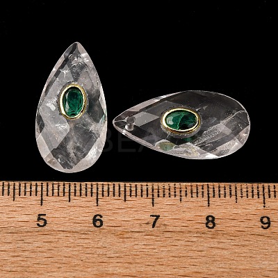 Natural Quartz Crystal Pendants G-P586-01G-10-1