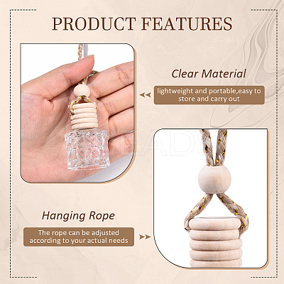 15Pcs Column Glass Empty Refillable Car Perfume Bottle AJEW-YW0001-57-1