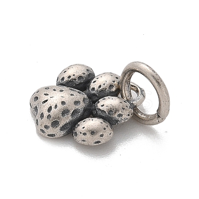 925 Fine Silver Paw Print Charms with Jump Rings and 925 Stamp LS-STER-D300-12AS-1