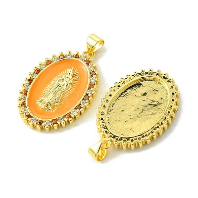 Brass Micro Pave Cubic Zirconia Pendants KK-H472-02G-1