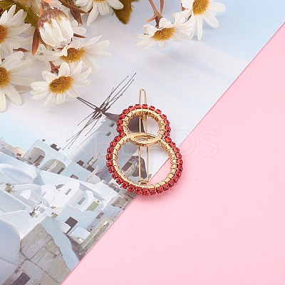 Alloy Hollow Geometric Gemstone Beads Hair Barrettes PHAR-JH00075-01-1