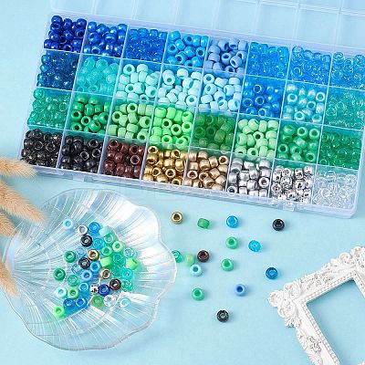 960Pcs 32 Style Transparent & Opaque Plastic Beads KY-YW0001-43-1