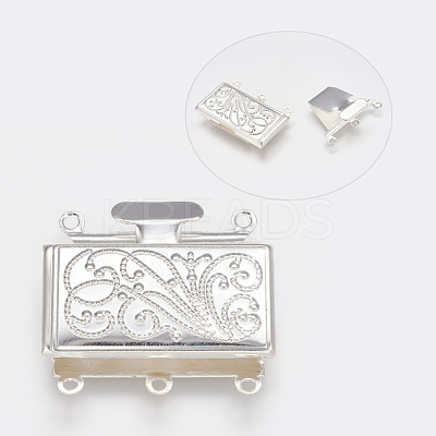 Brass Multi-strand Box Clasps kk291-S-1