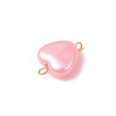 Opaque Acrylic Heart Links Connector Charms PALLOY-JF04282-01-1