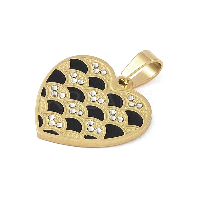 Ion Plating(IP) 304 Stainless Steel Enamel Rhinestone Pendants STAS-Q325-02C-G-1