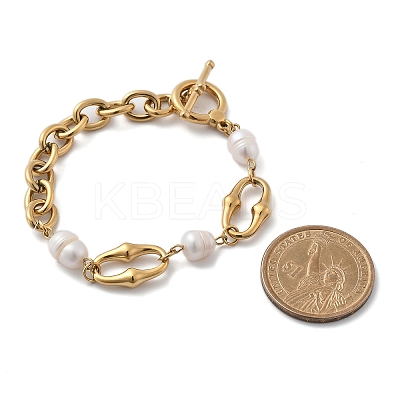 Stainless Steel Cable Chains Link Bracelets BJEW-F485-02G-1
