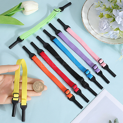 8Pcs 8 Colors Stretchy Nylon Sports Sunglass Straps AJEW-GF0010-53-1