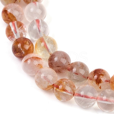 Natural Hematoid Quartz/Ferruginous Quartz Beads Strands G-U026-A09-8mm-1