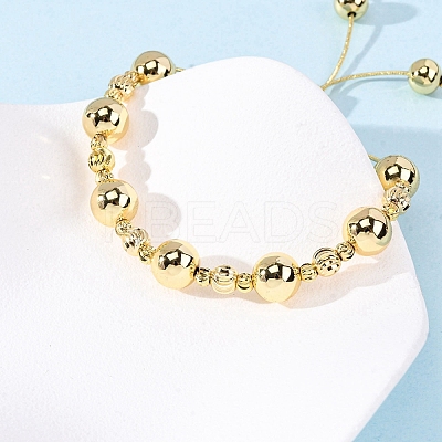 Brass Round Beads Slider Bracelets for Women LS-BJEW-D357-06B-G-1