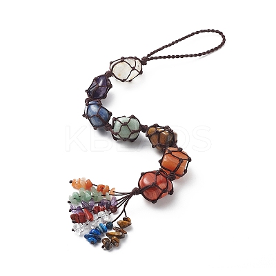 7 Chakra Gemstone Hanging Decorations HJEW-JM00805-03-1
