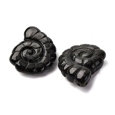 Natural Silver Sheen Obsidian Pendants G-NH0065-01K-1