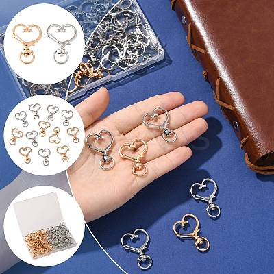40Pcs 2 Colors Alloy Swivel Snap Hook Clasps FIND-FS0004-73B-1