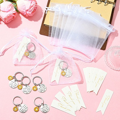 Alloy Enamel Flower Keychains KEYC-YW00209-1