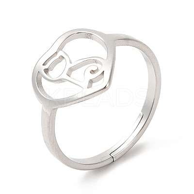 Non-Tarnish 201 Stainless Steel Finger Ring RJEW-E063-03P-1