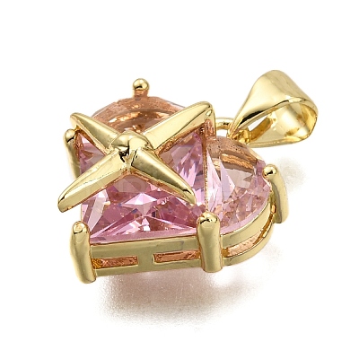 Brass Micro Pave Cubic Zirconia Pendants KK-K401-02C-G-1